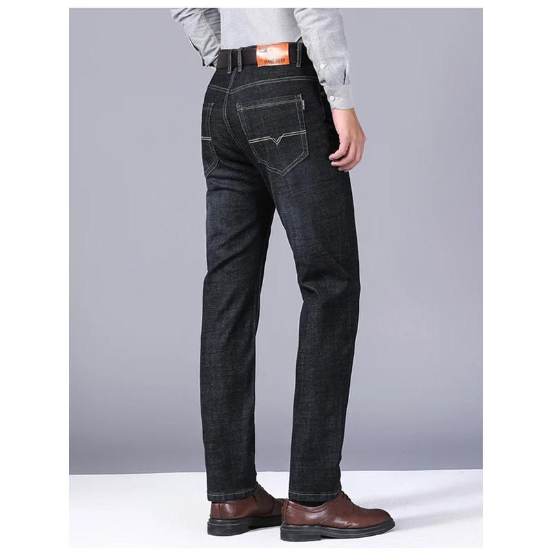 2024 NEW Men's Classic Style Casual Stretch Slim Jean Pants Male Brand Denim Trousers Black Blue Fashion Business Jeans Menswear Streetwear Plain Beige Operator Wetsuit