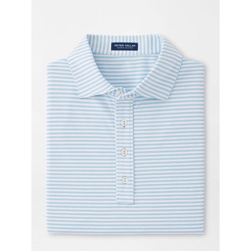 Peter Millar Mood Performance Mesh Polo in Blue Frost