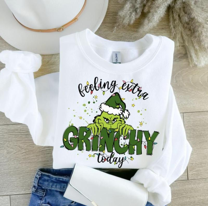 Feeling Extra Grienchy Today Christmas Sweatshirt, Funny Griench Sweatshirt, Griench Sweatshirt, Christmas Sweatshirts, Christmas Gift, Full Color, Tee Print