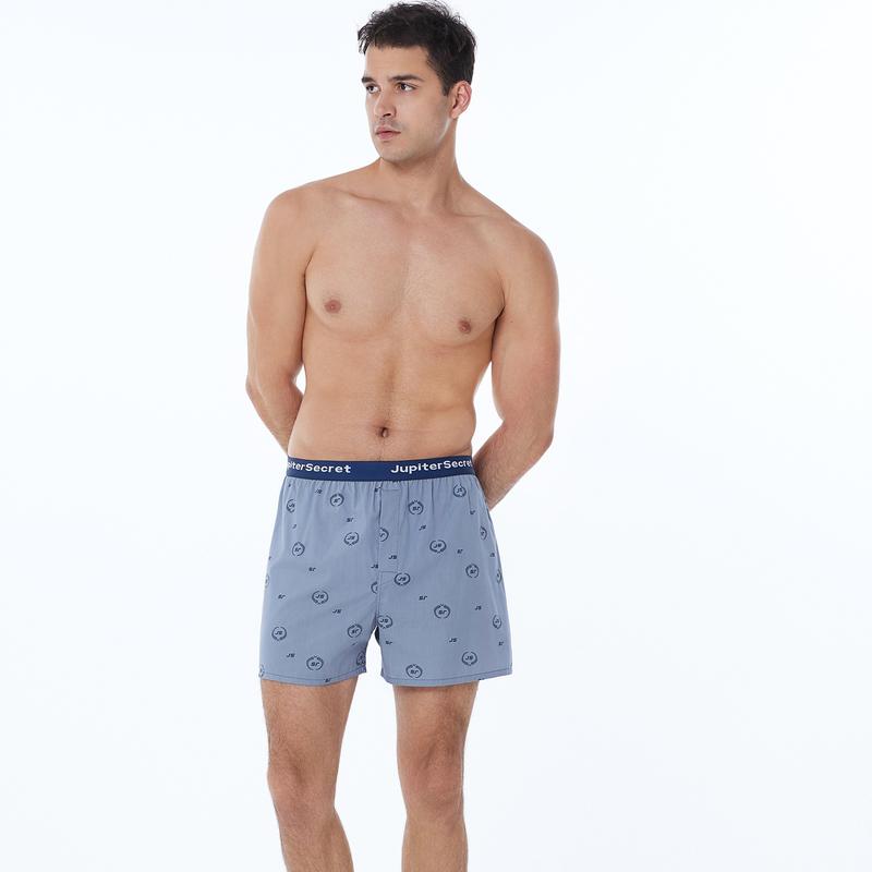 Men's Boxers Underwear 100% Cotton Printed Woven Boxers for Men Pack Boxer Shorts Men's Tagless