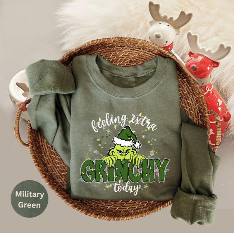 Feeling Extra Grienchy Today Christmas Sweatshirt, Funny Griench Sweatshirt, Griench Sweatshirt, Christmas Sweatshirts, Christmas Gift, Full Color, Tee Print