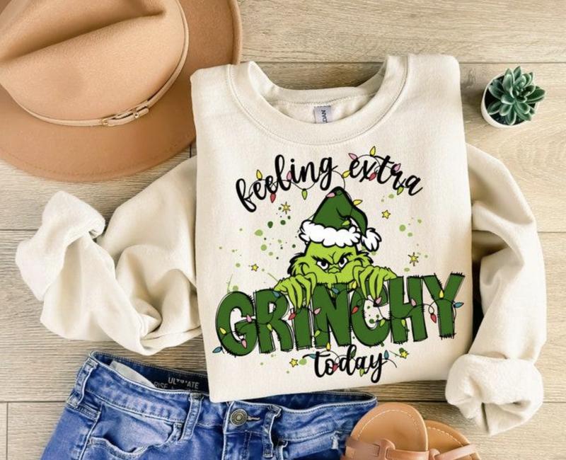 Feeling Extra Grienchy Today Christmas Sweatshirt, Funny Griench Sweatshirt, Griench Sweatshirt, Christmas Sweatshirts, Christmas Gift, Full Color, Tee Print