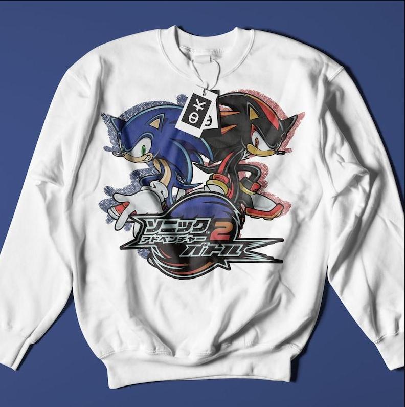 Hedgehog Japanese Sweatshirt , Sonic Adventure 2, Dreamcast Japanese Streetwear Sweatshirt, Hoodie