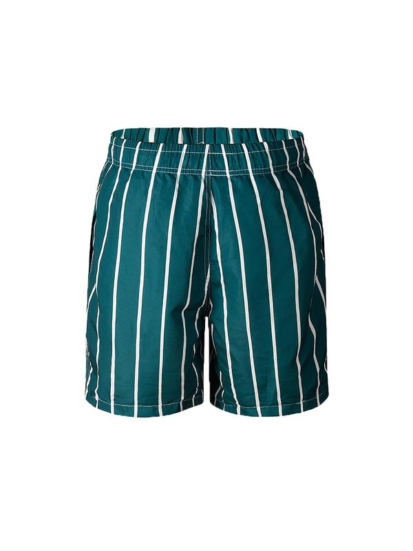 Men's Striped Print Drawstring Waist Shorts, Regular Fit Casual Pocket Beach Shorts, Summer Shorts for Men