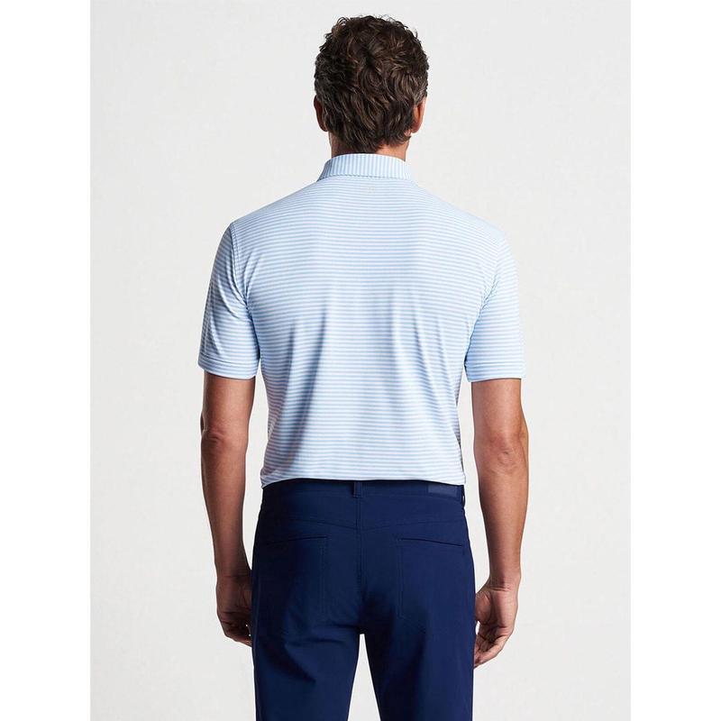 Peter Millar Mood Performance Mesh Polo in Blue Frost