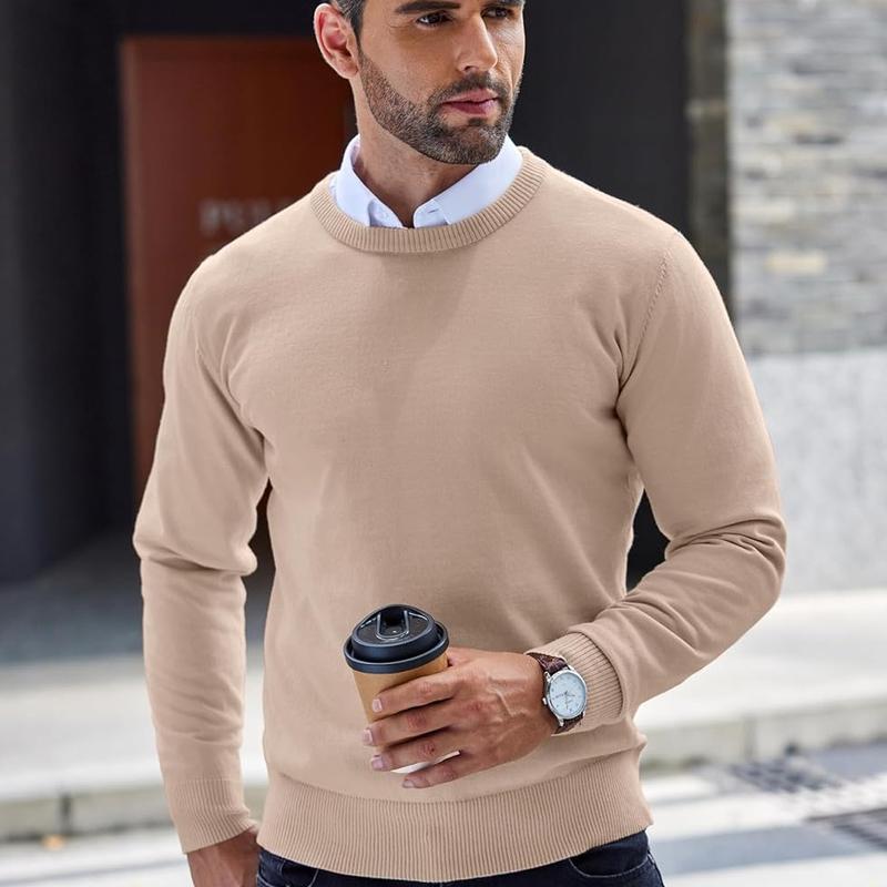 COOFANDY Men's Crew Neck Sweater Slim Fit Lightweight Sweatshirts Knitted Pullover for Casual Or Dressy Wear black friday