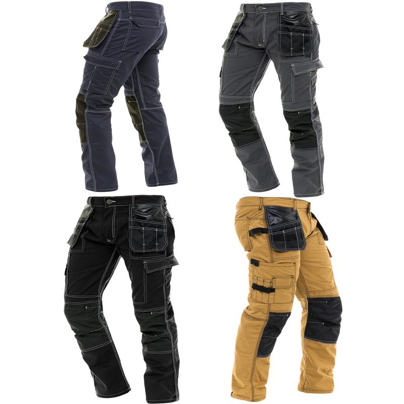 Mens Construction Utility Work Pant Cordura Knee Reinforcement Workwear Trousers