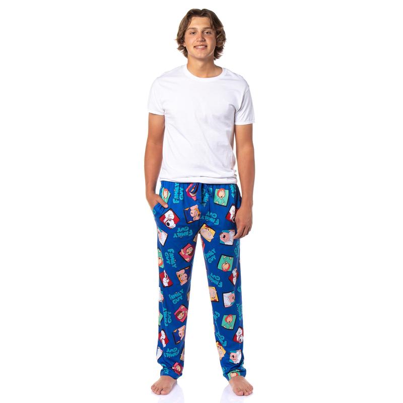 Family Guy Pajama Pants TV Series Men's Sleep Lounge Pajama Pants Elastic Waist Side Pockets