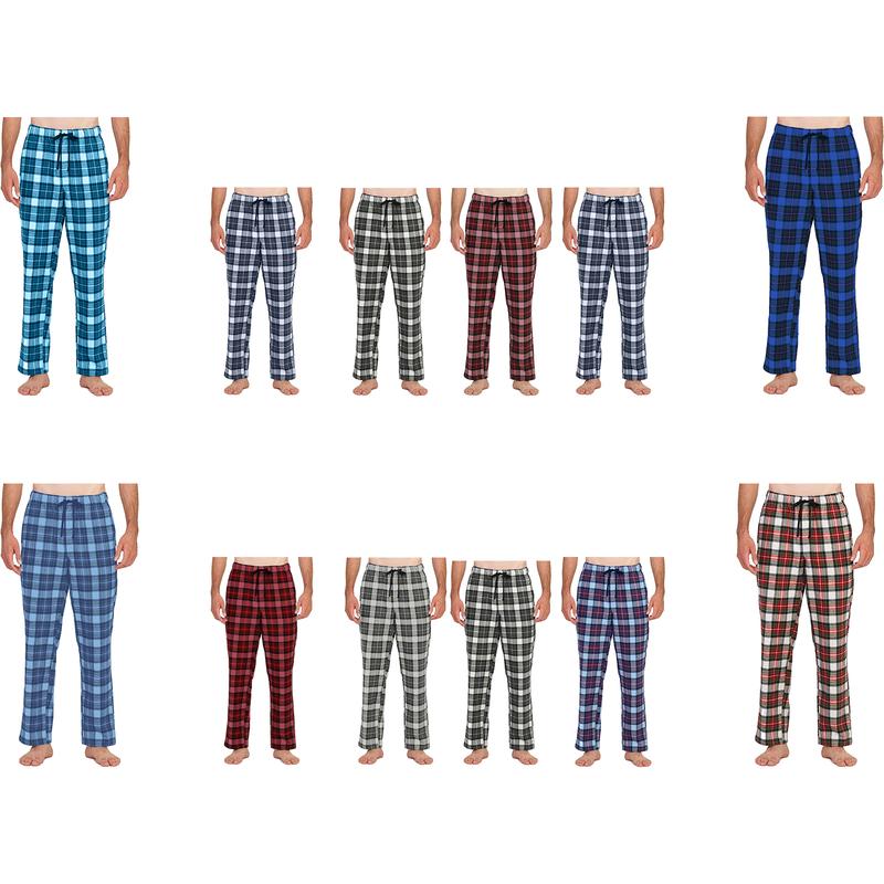 2-Piece Men's Ultra Plush Soft Comfy Jersey Knit Plaid Lounge Pajama Sleep Pants Cotton Loungewear Menswear Nightwear  Stylish Home wear Pajama Comfortable and Stylish Essentials for Men's Relaxation Comfort Casual