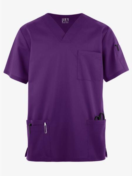 Butter-Soft Stretch Men's Scrub Top with 6 Pockets and V-Neck - Menswear, Clothing