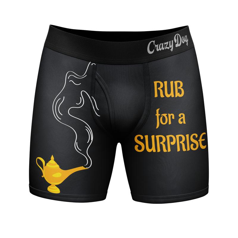 Mens Rub For A Surprise Boxer Briefs Funny Sarcastic Offensive Underwear for Guys Joke Funny Graphic Boxers Dad Joke  Funny Sarcastic  Mens Novelty Boxer Briefs Black