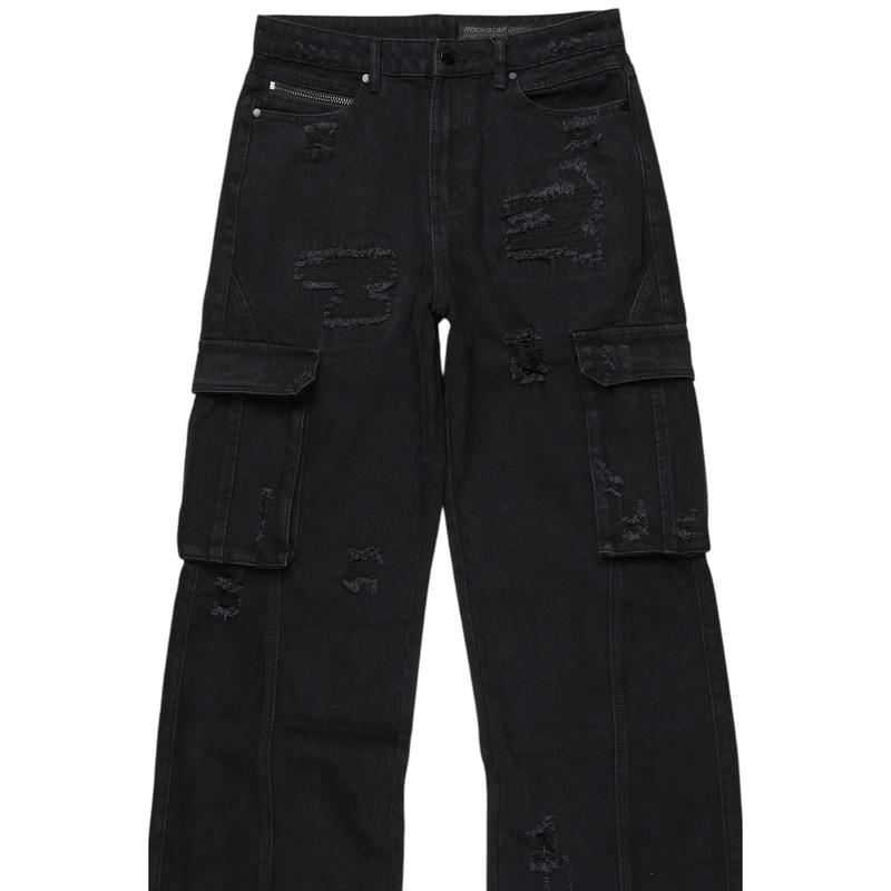 Nand Jet Black Baggy Cargo Jean