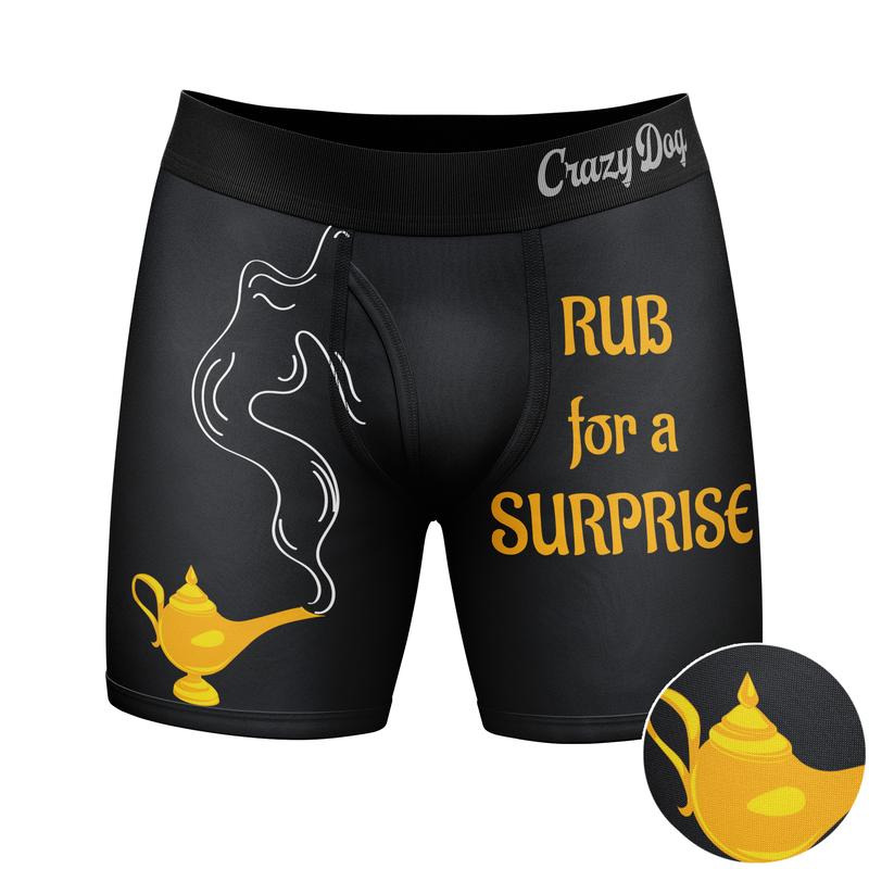 Mens Rub For A Surprise Boxer Briefs Funny Sarcastic Offensive Underwear for Guys Joke Funny Graphic Boxers Dad Joke  Funny Sarcastic  Mens Novelty Boxer Briefs Black