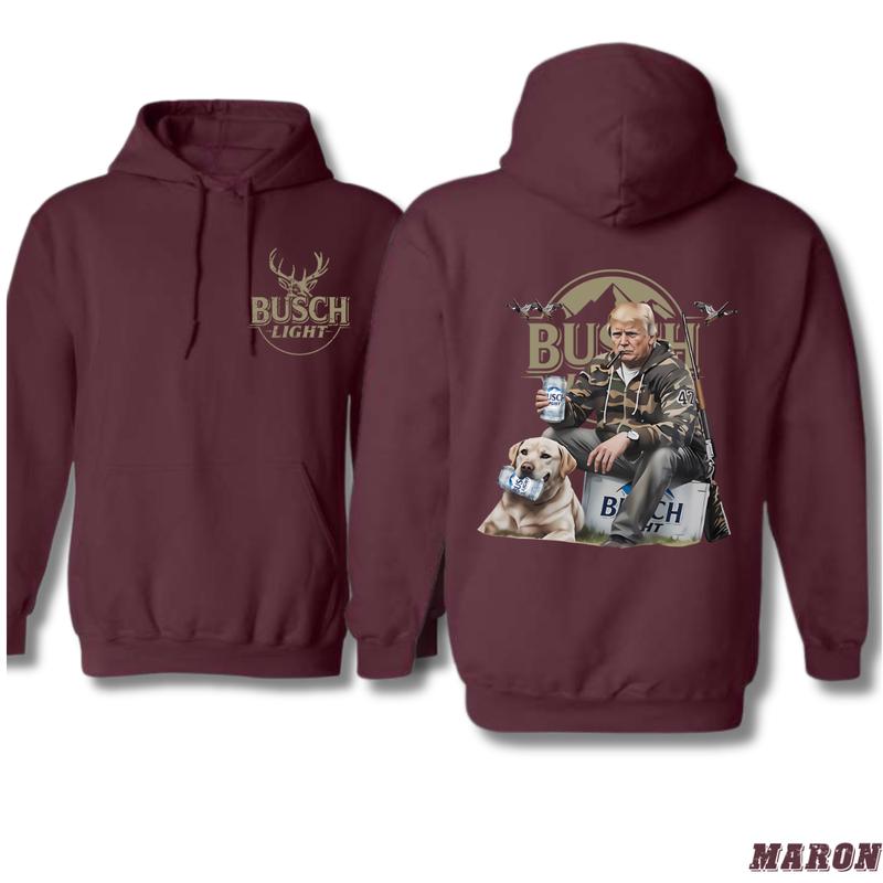 Busch Light Hoodie - Classic Hunting Style with Iconic Beer and Dog Graphic, Perfect for Outdoor Enthusiasts and Beer Lovers, Unisex Hoodie for Everyday Comfort