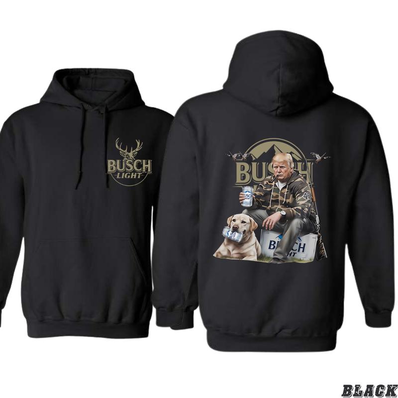 Busch Light Hoodie - Classic Hunting Style with Iconic Beer and Dog Graphic, Perfect for Outdoor Enthusiasts and Beer Lovers, Unisex Hoodie for Everyday Comfort