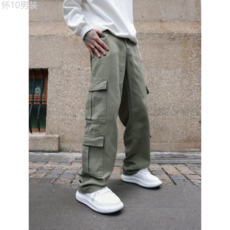 Men's Multi Pocket Cotton Cargo Jeans Menswear Casual