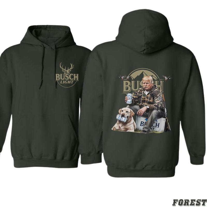 Busch Light Hoodie - Classic Hunting Style with Iconic Beer and Dog Graphic, Perfect for Outdoor Enthusiasts and Beer Lovers, Unisex Hoodie for Everyday Comfort