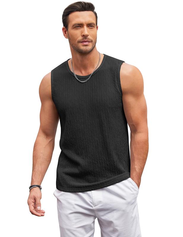 COOFANDY Men's Casual Knitted Sleeveless Comfortable Tank Top (Please size up)