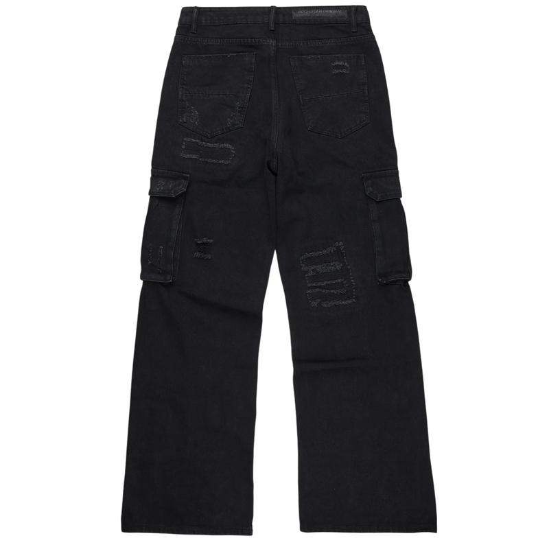 Nand Jet Black Baggy Cargo Jean