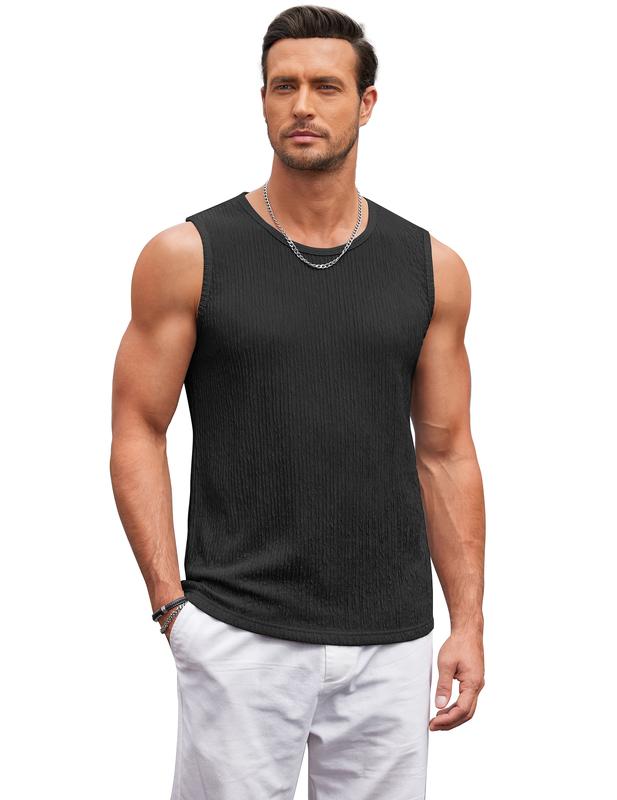 COOFANDY Men's Casual Knitted Sleeveless Comfortable Tank Top (Please size up)