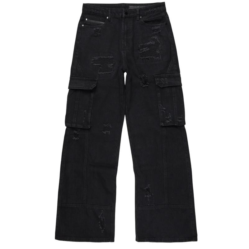 Nand Jet Black Baggy Cargo Jean