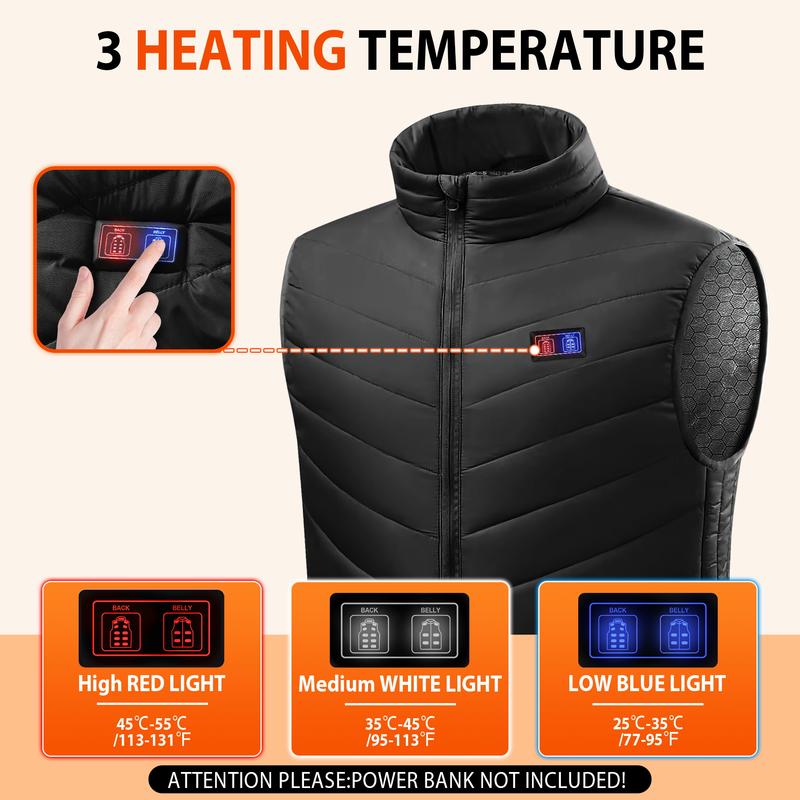 Heated Vest For Men Women, 17 Heated Zones 3 Heating Levels Winter, Men's Heated Jacket,Lightweight USB Rechargeable Men's Velvet casual hoodie bulletproof  vest