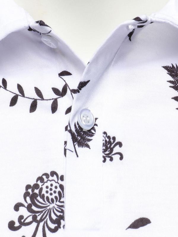 Men's Plants Print Short Sleeve Polo Shirt, Regular Fit Casual Button Front Polo Neck Top, Men's Streetwear for Summer Daily Wear, Polo Shirts Men