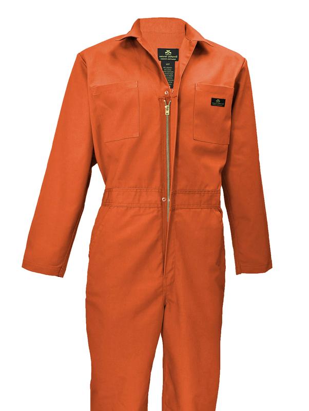 ACTIVE UNIFORMS Men’s Long Sleeve Workwear Coveralls – Durable Poly-Cotton Blend, 6 Pockets, Elastic Waist