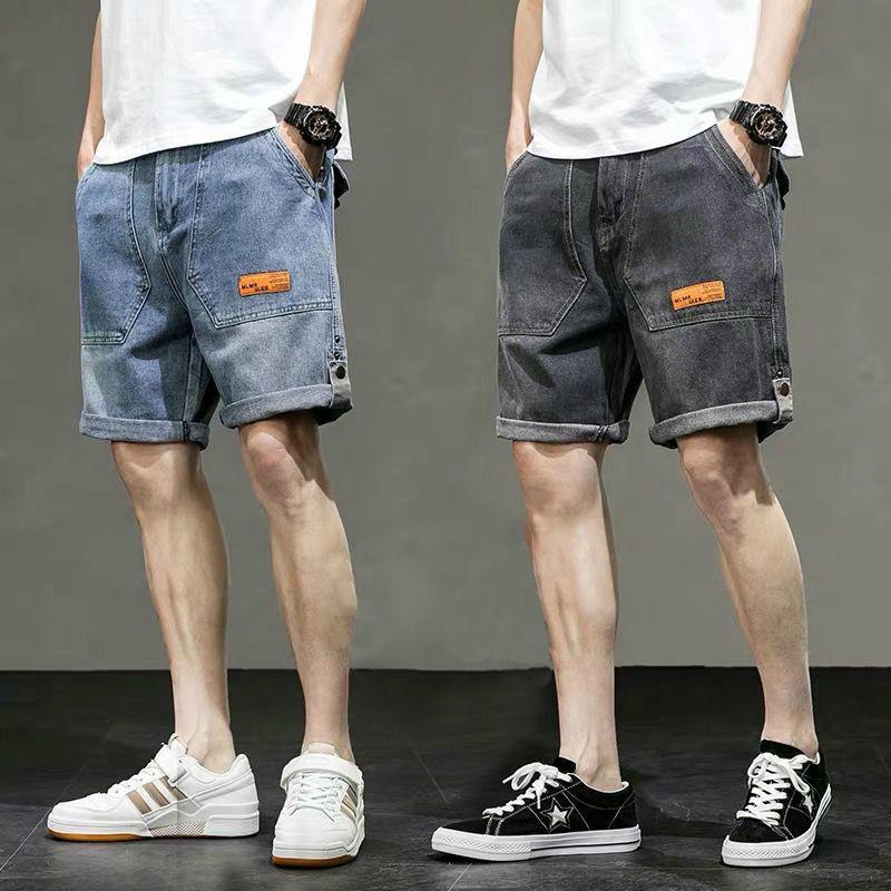 Ripped Denim Shorts Men's 5-Quarter Pants Loose Summer Thin Breeches Casual All-Matching Pirate Shorts Men's Fashion