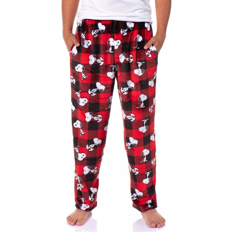 Peanutsery Snoopyaery Men's AOP Character Toss Fleece Pajama Pant Lounge Sleep, Christmas Gift for Her, Woman Pants, Unisex Pants, All Sizes