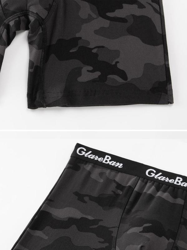 Men's Camo Print Letter Tape Boxer Brief, Casual Comfy Breathable Underwear for Daily Wear, Soft Underwear for Men, Boxer Briefs for All Seasons