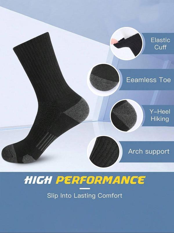 Unisex Men's Patchwork Crew Socks, Breathable Comfortable Mid-calf Socks for Daily Wear, Multipack Knit Socks for Men & Women, Menswear