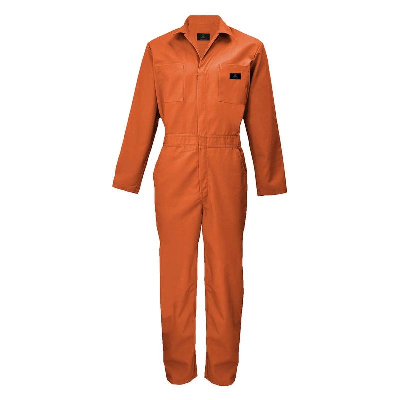 ACTIVE UNIFORMS Men’s Long Sleeve Workwear Coveralls – Durable Poly-Cotton Blend, 6 Pockets, Elastic Waist