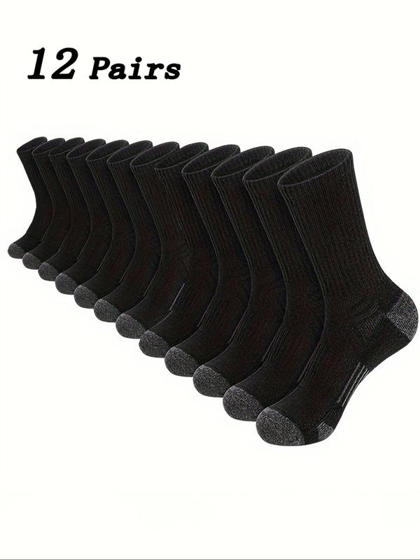 Unisex Men's Patchwork Crew Socks, Breathable Comfortable Mid-calf Socks for Daily Wear, Multipack Knit Socks for Men & Women, Menswear