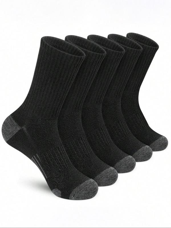 Unisex Men's Patchwork Crew Socks, Breathable Comfortable Mid-calf Socks for Daily Wear, Multipack Knit Socks for Men & Women, Menswear