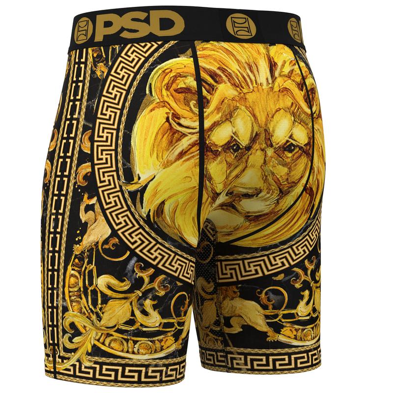 PSD Men's Greek Gold Boxer Brief - Standard Length 7 Inch Inseam, Moisture-Wicking 4-Way Stretch Fabric