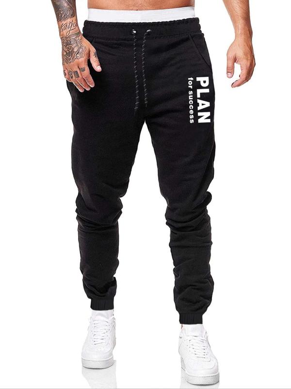 Men's Plain Drawstring Waist Pocket Sweatpants, Casual Regular Fit Pocket Pants for Daily Wear, Men's Bottoms for All Seasons, Summer Menswear Trouser, Pants for Men