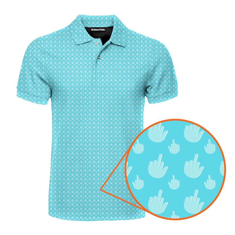 Birdie Fingers Funny Golf Polo Shirt for Menswear All-over Printed Short Sleeve Gift for Him Size S-5XL Multicolor