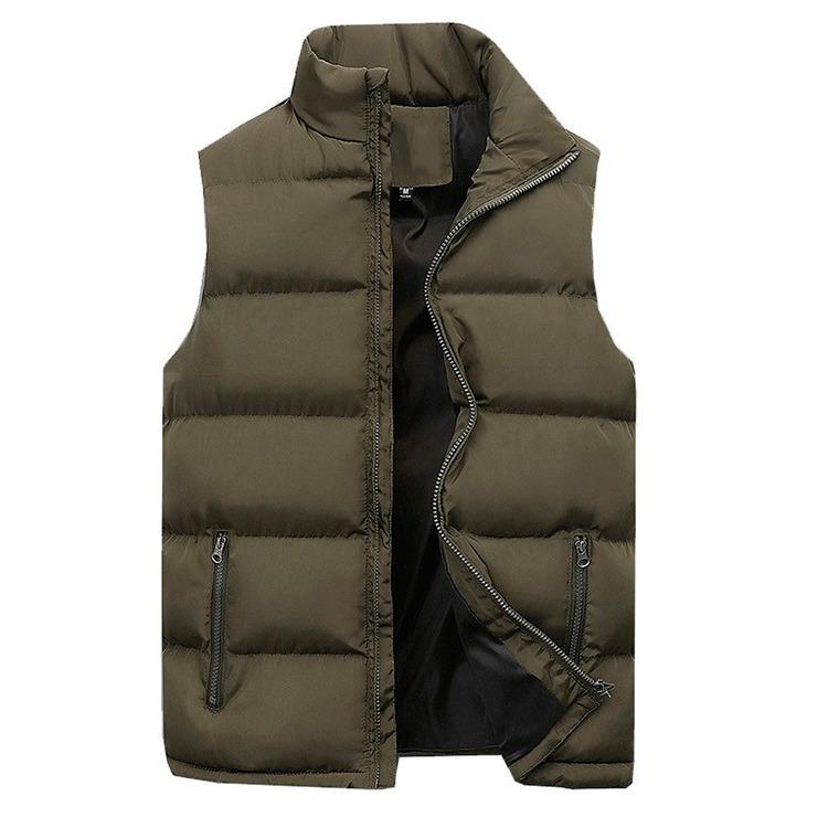 Men's Cotton-Padded Coat Vest Men's Casual Warm-Keeping Cotton Clothing Cotton Vest Sleeveless Vest