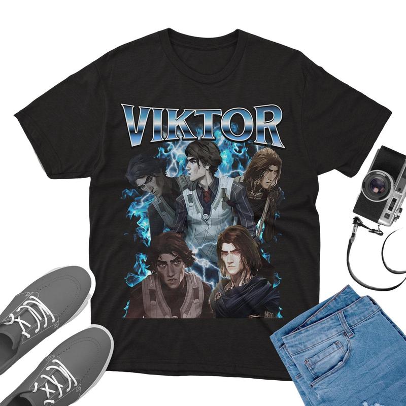 Viktor Arcane T-Shirt Unisex Vintage Streetwear League of Legends Shirt Anime Apparel fanmerch lol Merchandise League of Legends Fan gift