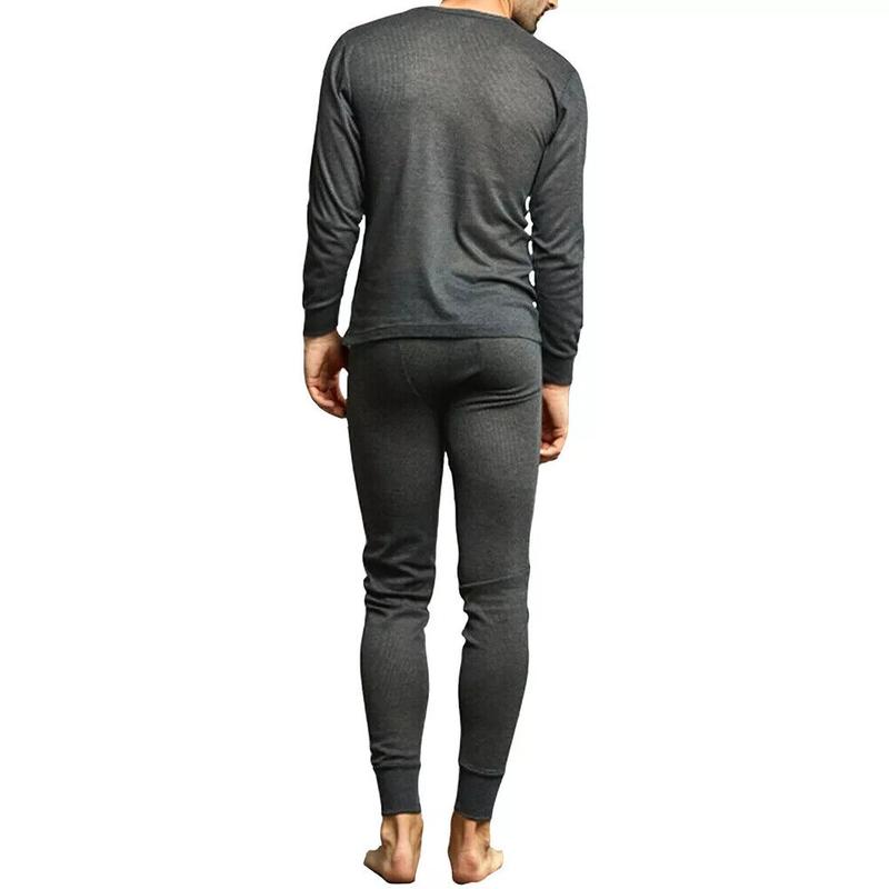 Knocker Men's Thermal Underwear Waffle Knit Long John Top and Bottom 2 PC Set