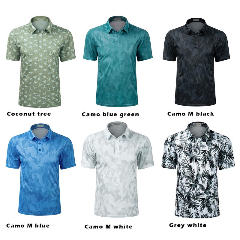 2024 Men Stylish Golf Polo Shirts with Collar Casual Fashion Hawaii T shirts Quick Dry Breathable Anit-wrinkle Formal Short Sleeve New Design T-shrit Camouflage Tops New Arrival Summer Tee L2BT28