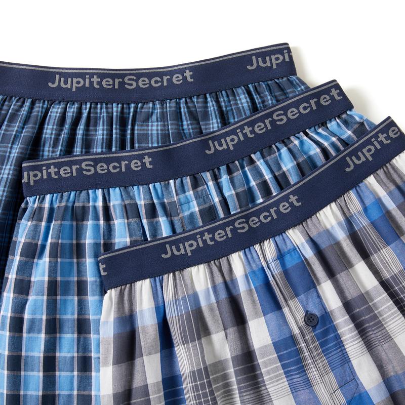 Men's Boxer Shorts 100% Cotton Classic Plaid Woven Boxers for Men Soft Breathable Mens Underwear with Button Fly Men's Tagless. Menswear