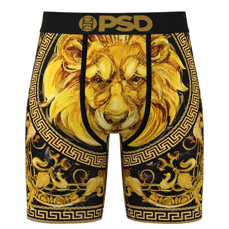 PSD Men's Greek Gold Boxer Brief - Standard Length 7 Inch Inseam, Moisture-Wicking 4-Way Stretch Fabric