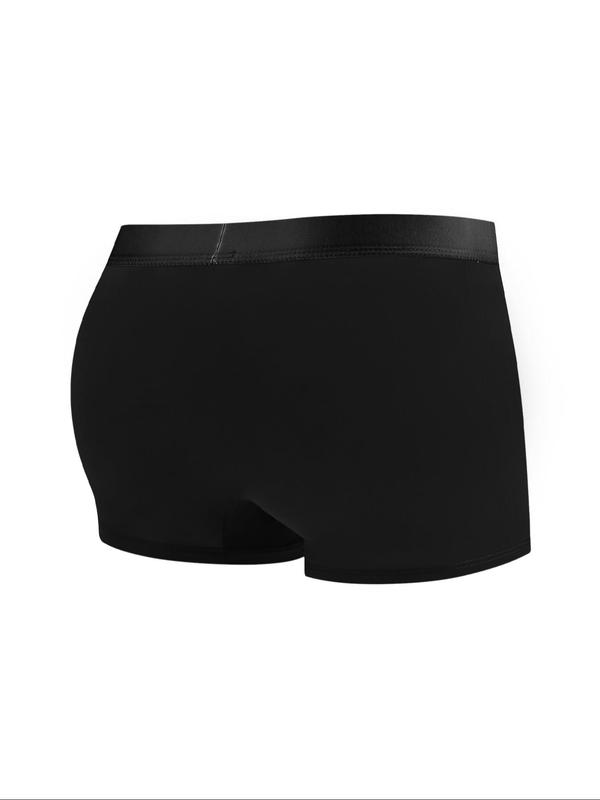 Men's Solid Color Boxer Brief, Breathable Comfy Underwear for Daily Wear, Casual Men's Underwear for All Seasons