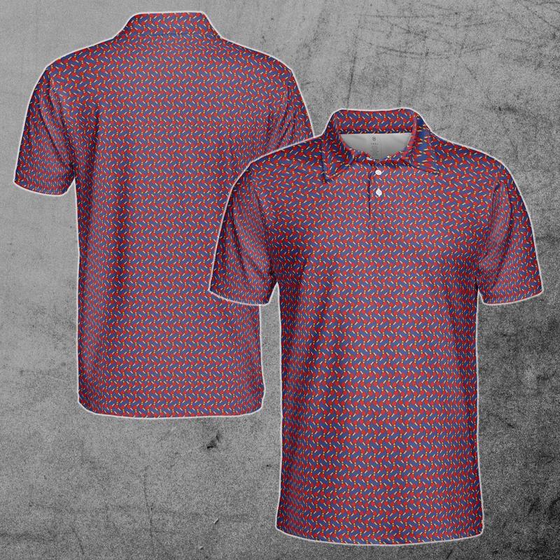 Funny Ping Pong Paddles Seamless Pattern Men's Polo Shirt S-5XL