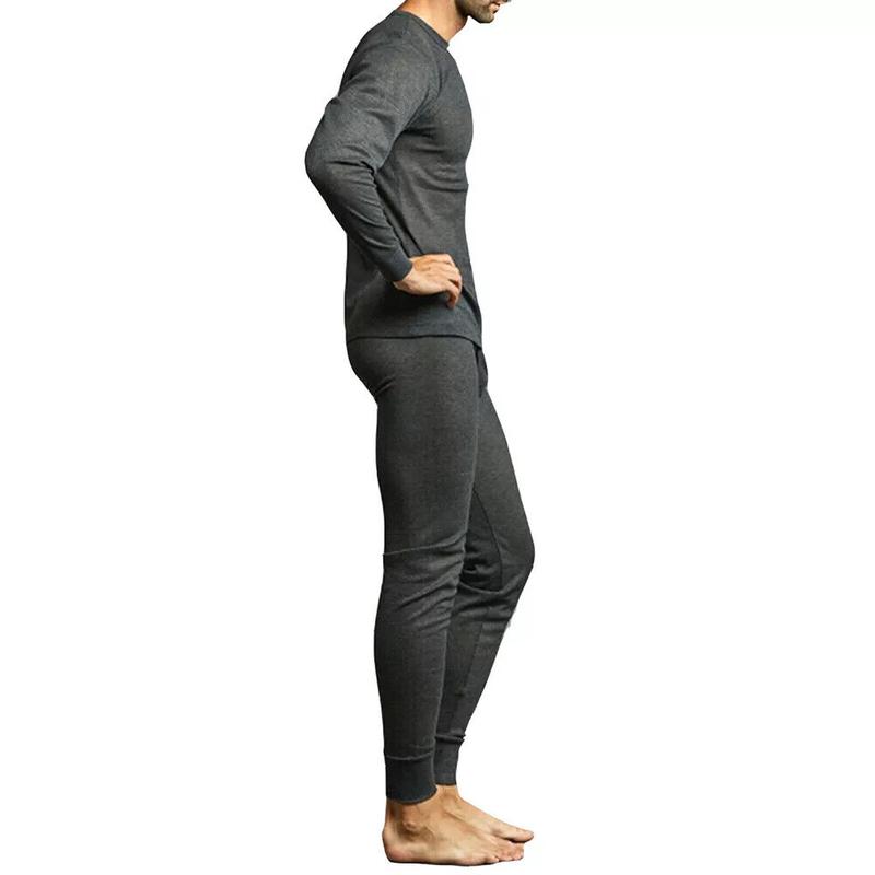 Knocker Men's Thermal Underwear Waffle Knit Long John Top and Bottom 2 PC Set