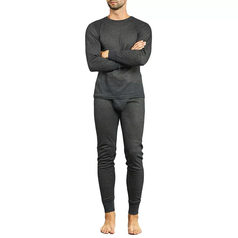 Knocker Men's Thermal Underwear Waffle Knit Long John Top and Bottom 2 PC Set