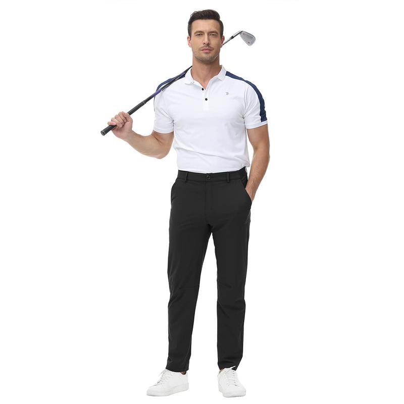 GOPUNE Mens Stretch Golf Pants Lightweight Quick Dry Casual Work Pant with 3 Pockets