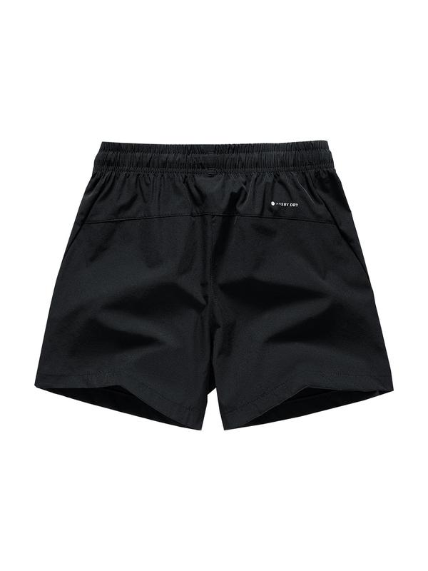 Men's Solid Drawstring Waist Shorts, Shorts for Men, Regular Fit Casual Pocket Shorts for Daily Outdoor Wear, Back To School Clothes, Men's Bottoms for All Seasons,  Short Pants, Shorts for Men, Mens Shorts, Summer Outfits 2024